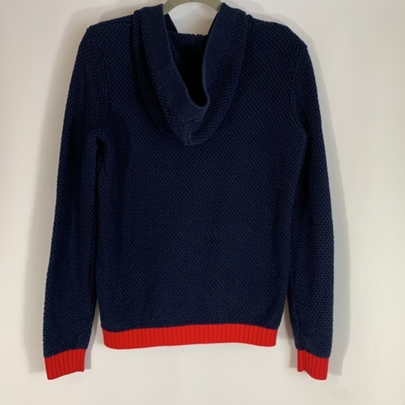 Tommy Hilfiger Navy Blue & Red Knit Zipper Sweater - Picture 6 of 8